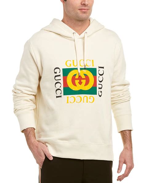 gucci brand hoodie|white gucci logo hoodie men.